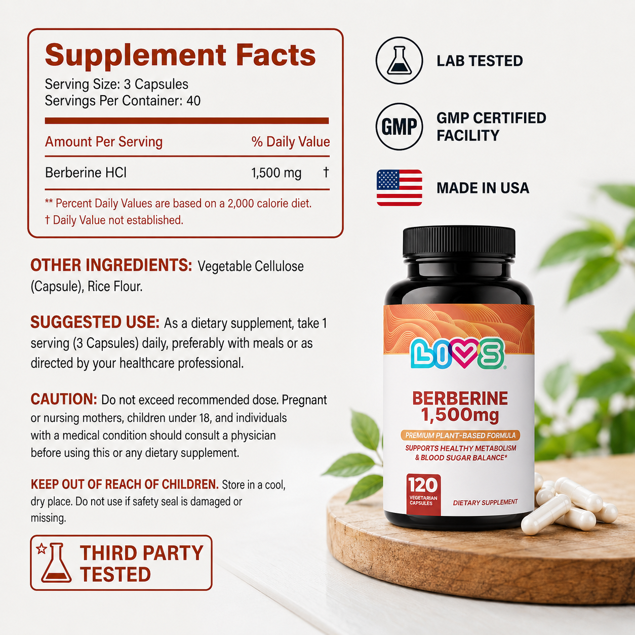 Berberine 1,500mg
