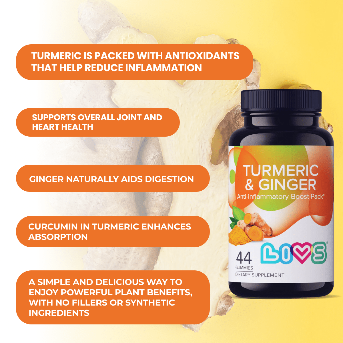 Turmeric & Ginger - LIVS Gummies
